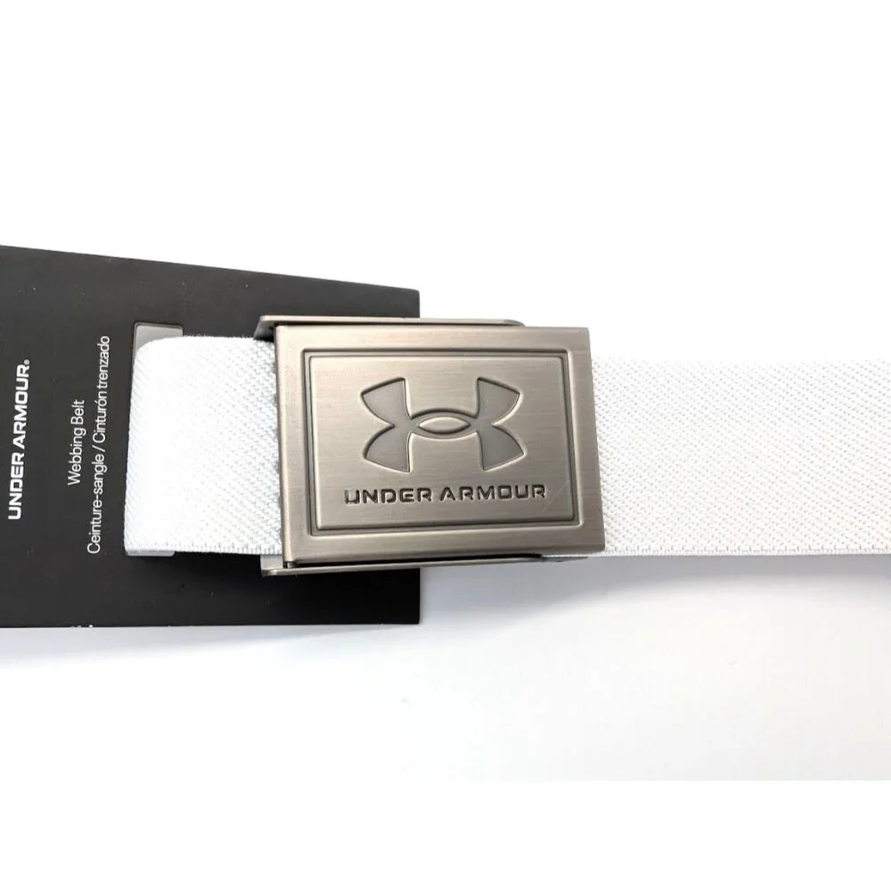 Under‎ Armour Webbing Belt Golf OSFM Cut To Fit Adjustable Elastic Stretch White